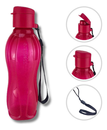 Tupperware - Garrafa Eco Tupper 500ml - Cores Cor Vermelho Glitter