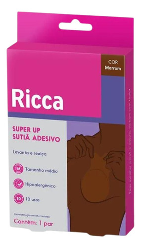 Sutia Adesivo M Ricca Super Up Levanta Seios Reutilizavel