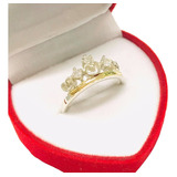 Anillo Corona Tiara Plata 925 Y Oro 18k Princesa Mujer Ap096