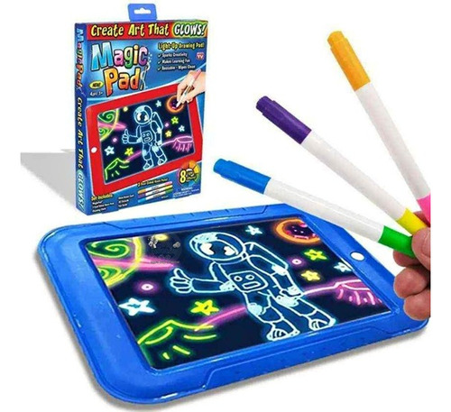 Tableta De Dibujo Con Luz Led Magic Pad Marcadores Viajero