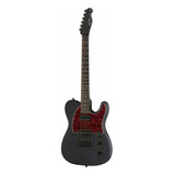 Guitarra Eléctrica Harley Benton Standard Series Te-20hh De Tilo Black Satin Con Diapasón De Arce Asado