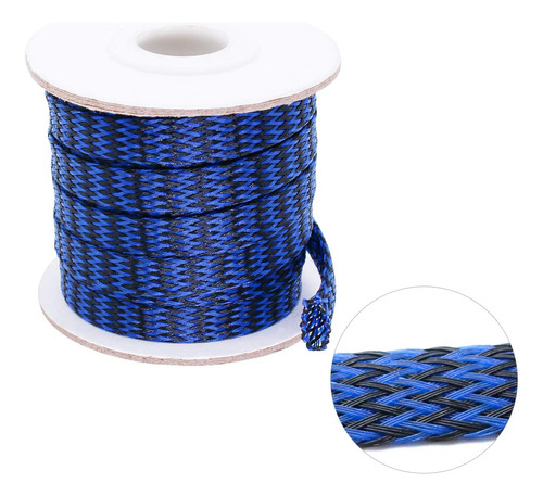 Protector De Cable Expandible De Pet Negro Y Azul Para Cable
