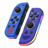 Control Joystick Luz Rgb Joy-con Switch Zelda Azul