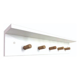 Cabideiro De Parede Prateleira 60x9x12cm Mdf  Organizador