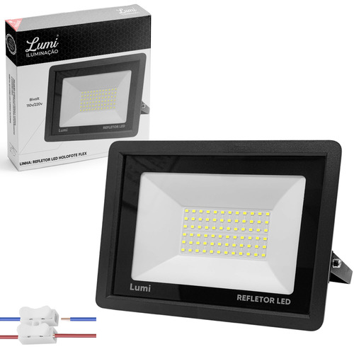 Refletor Lumi Super Led 200w Holofote Bivolt 110/v220v Prova D'água Cor Da Luz Branco Frio