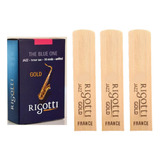 Kit Com 3 Palhetas Rigotti Sax Tenor - Gold