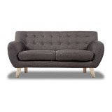 Love Seat Brulier Lino Gris 1pz Sala Sofa Sillon Sala Plaza