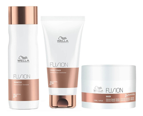 Shampo+acondicionador+mascarilla Wella Fusion Kit Reparador