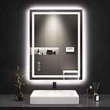 Espejo De Baño Led  24x32 Con Luces Antiempañamiento, Regula