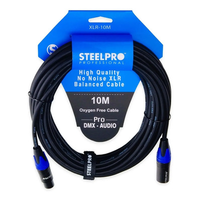 Cable Xlr 10m Balanceado Profesional Macho - Hembra Steelpro | MercadoLibre