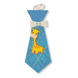 Distintivo Corbata De Jirafa Para Baby Shower En Fomi Azul