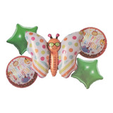 Set5hermosos Globos Metalicos De  Mariposas 58x83cm+redondos