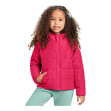 Jaqueta Puffer Infantil Menina Casaco Microfibra Capuz Frio