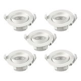 Pack 5 Foco Basculante Led Embutido Spot 6,5w Frío 