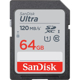 Cartao De Memoria Sandisk Sdxc Ultra 120mbs 64gb Sd Original