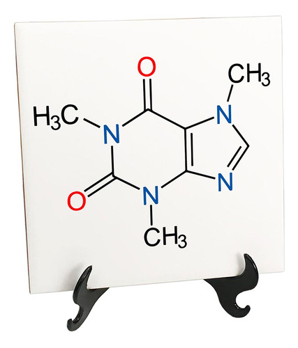 Quadro Azulejo Engraçado Molécula Cafeína Geek Nerd Química