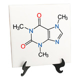 Quadro Azulejo Engraçado Molécula Cafeína Geek Nerd Química