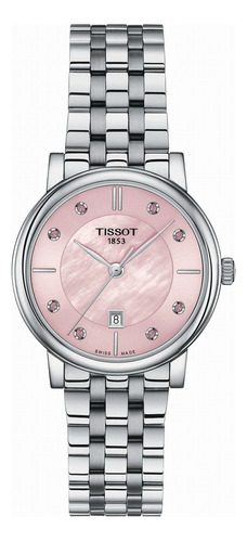 Reloj Tissot Carson Premium Lady T1222101115900 Madre Perla Color De La Malla Plateado Color Del Bisel Plateado Color Del Fondo Rosa
