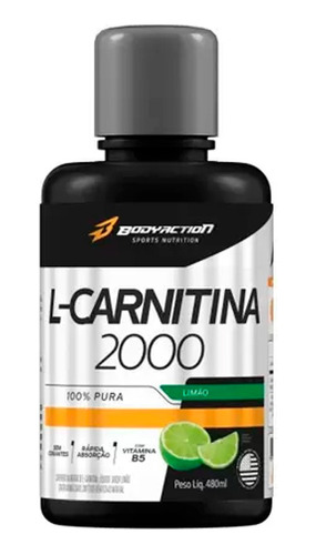 L- Carnitina 2000mg 100% Pura 480ml - Body Action
