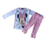 Pijama Nena Disney Minnie Rosa Camison 2 Piezas 12 Meses