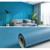 Papel Tapiz Mural-auto Adhesivo Color Azul 60cmx10mm