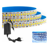 Fita Luz Branca Frio Para Decoração 240led/m D Face Fonte 5a