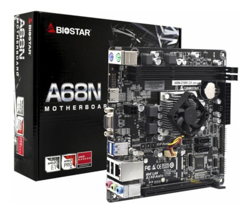 Placa Mãe Mb Biostar A68n 2100k Proc Core E1-6010 Dual Amd