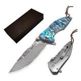 Hgdk021b - Cuchillo De Bolsillo Con Diseño De Concha Marina 