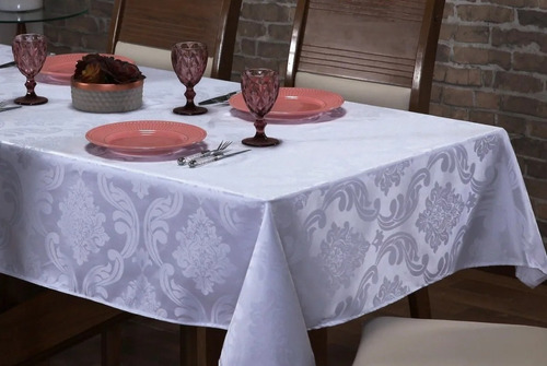 Toalha De Mesa Luxo 6 Lugares Tecido Jacquard