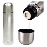 Termo Bala Acero Inox 0,5 Medio Litro Tapon Matero Gris Color Plateado