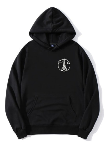 Buzo Canguro Hoddie Negro Hombre Mujer Niño Niña Premium