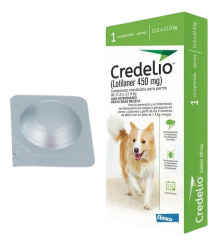 Anti Garrapatas Y Pulgas Para Perros Credelio 11kg -22kg X1 