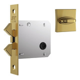 Fechadura Porta Correr Stam 1006s Banheiro Gold Dourada 45mm