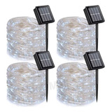 E 4pack 20m Luz De Navidad Tira 200led Luces Solares Al