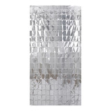 Cortina Metalizada Decorativa 1x2m Quadradinhos