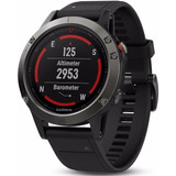 Garmin Fenix 5 Gris Correa Silicona Negra 47mm Smartwatch