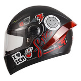 Casco Integral Ich 501sp Yourock Ngromate Rojo Visor Tr