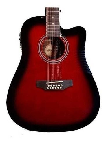 Guitarra Electroacústica Segovia Sgc12 Para Diestros Roja Sb