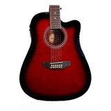Guitarra Electroacústica Segovia Sgc12 Para Diestros Roja Sb