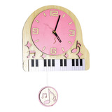 Reloj De Pared En Madera Estilo De Piano Medidas 28x16 Cm 