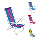 Cadeira De Praia Aluminio Reclinável 4 Posições  Mor