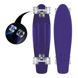 Skate Penny Patineta Morado Ruedas Led Niños