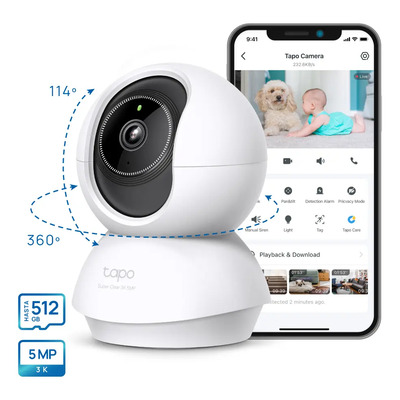 Cámara de seguridad WIFI IP TP-Link Tapo C210 Tapo con Vista 2K 3MP y Detección IA de 360 Grados | Envío gratis