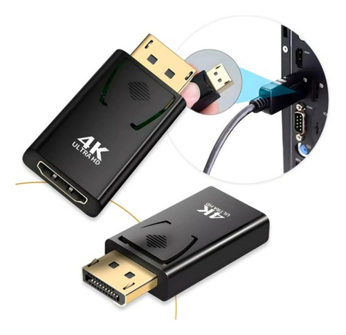 Kit 2 Adaptador Displayport Hdmi Conversor 4k 60hz Monitor