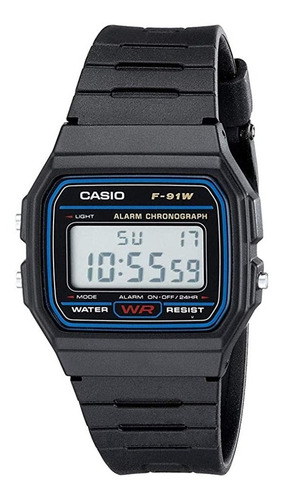 Reloj Casio Retro Clasico F-91w-1, Luz, Bateria De Lithium
