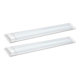 Kit 2 Lampada Led Slim Tubular 120cm Com Base 6000k  40w