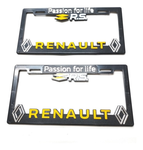 Porta Placas Para Autos Marca Renault Amarillo