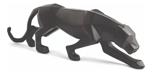 Pantera Negra Escultura Estatua Decoração Casa Leopardo 61cm