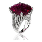 Anillo De Circón Rojo Para Mujer