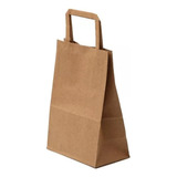 Bolsas Papel Madera Kraft Manija 14x20 Romipack X100 U.